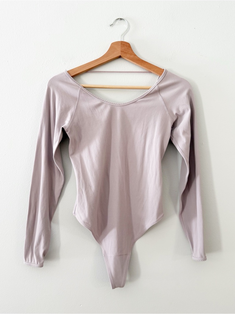 Lululemon Light Purple Long Sleeve Women's Bodysuit Solid One Piece. No size ta